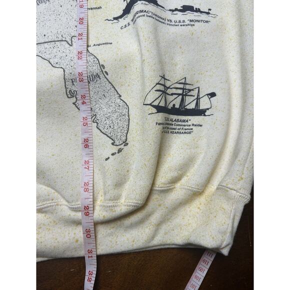 VTG 90s American Civil War History Crewneck Pullover Sweatshirt Size 2XL USA Map - Picture 5 of 14